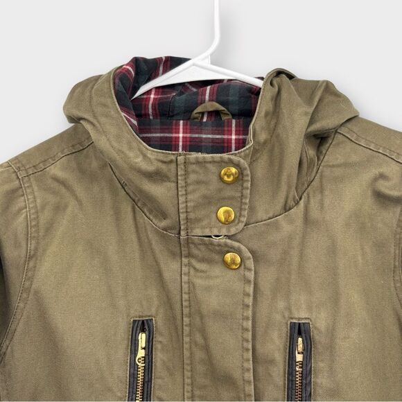 Topshop Duke Hooded Jacket in Army Green Women’s Size 12 - Picture 5 of 9